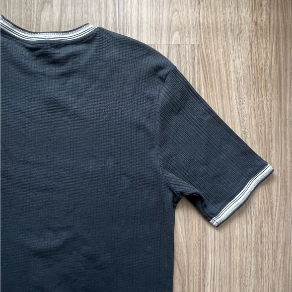 Distortion Men’s Ribbed Cotton T-Shirt Size Small Black Short Sleeve NWT - Picture 6 of 9